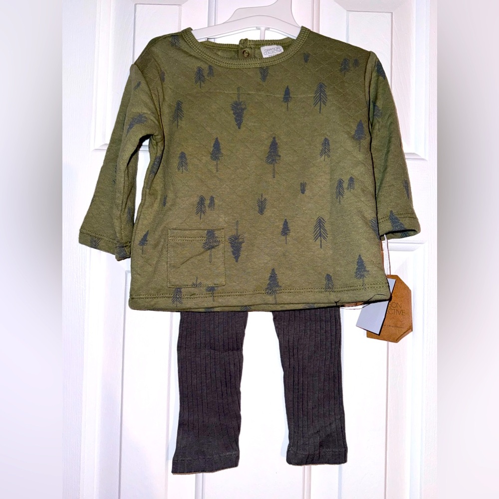 Grayson Collective Baby Boys or Girls' 2pc
Quilted Green Pullover & Leggings Set